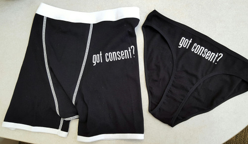 Underwear promoting sexual consent with the words, "got consent?"